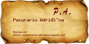 Pacurariu Adriána névjegykártya